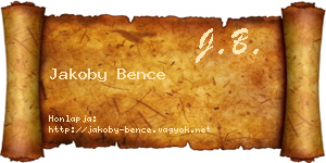Jakoby Bence névjegykártya